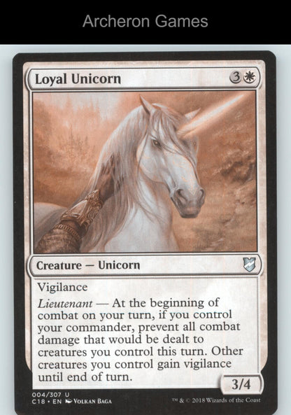 Loyal Unicorn 4 UC MTG Card Commander 2018