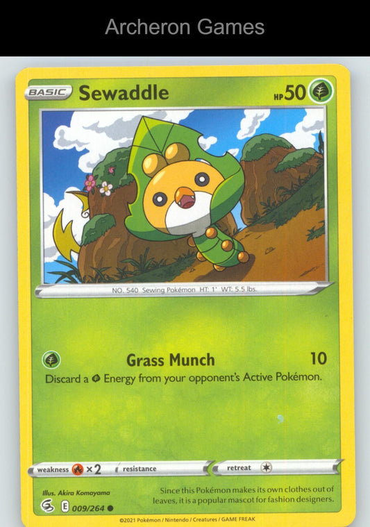 Pokemon Card Sewaddle FST 009/264 C Fusion Strike