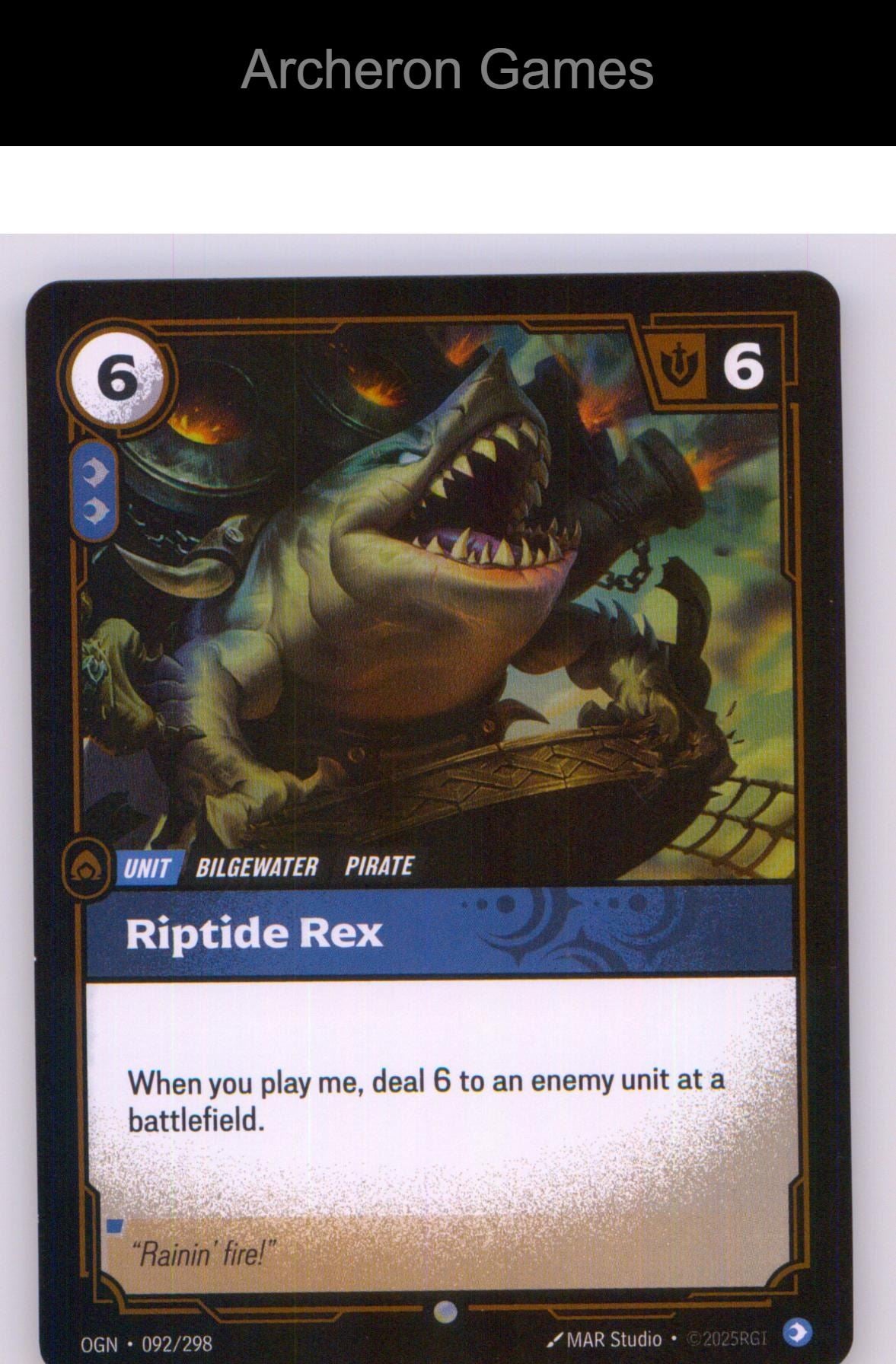 Riptide Rex OPP 092/298 Riftbound Organized Play Promotional Cards