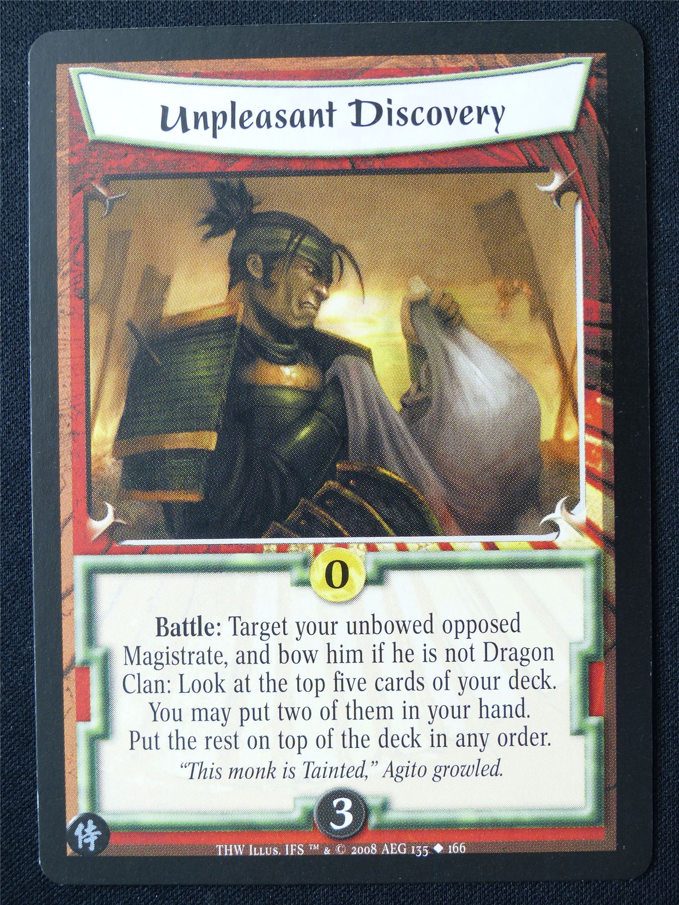 Unpleasant Discovery - THW - Legend of the Five Rings L5R Card #ZQ
