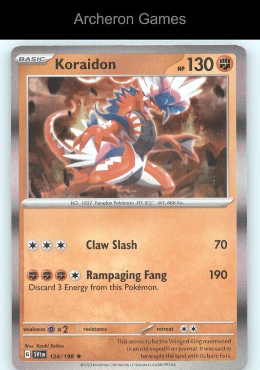 Pokemon Card Koraidon SVI 124/198 R Scarlet & Violet Holo