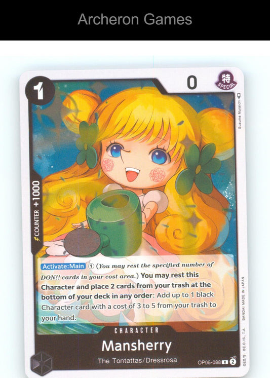 Mansherry (Judge Pack Vol. 4) OP05-088 R One Piece Card NM/EX+ Foil