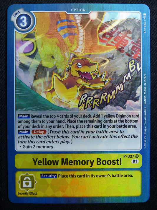 Yellow Memory Boost! P-037 SR Foil - Digimon Card #2ZC