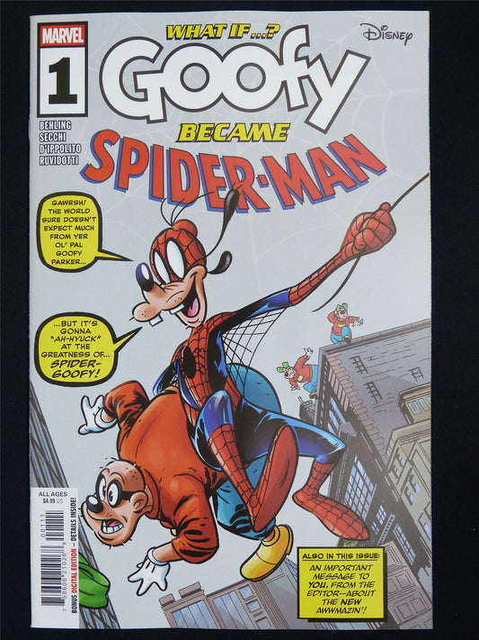 WHAT If Goofy Became Spider-Man #1 - Sep 2025 Marvel Comic #2KF