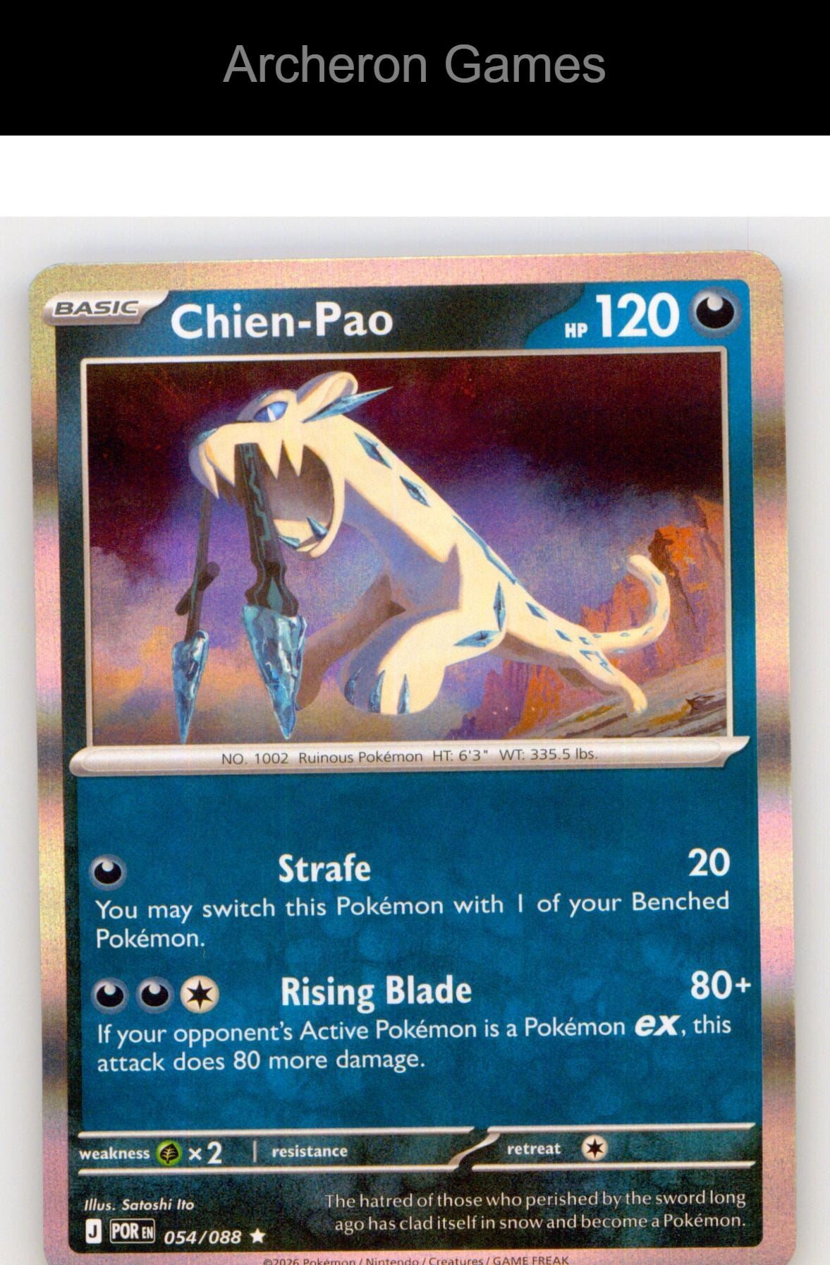 Pokemon Card Chien-Pao ME03 054/088 R Perfect Order Holo