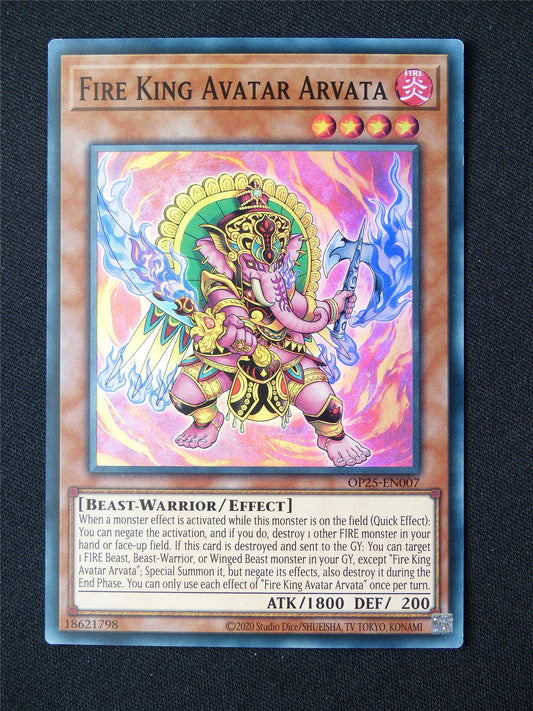 Fire King Avatar Arvata OP25 Super Rare - Yugioh Card #92O