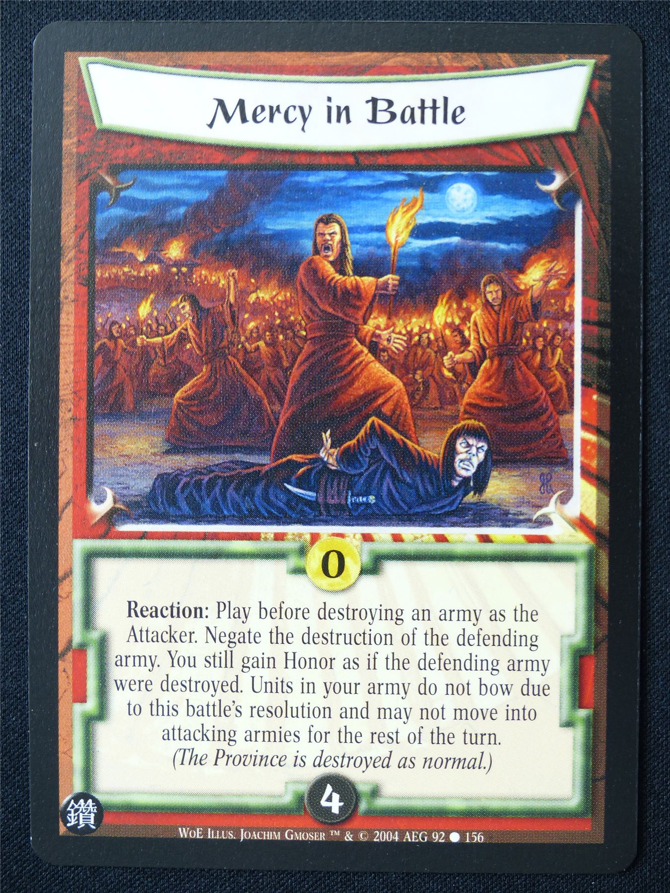 Mercy in Battle - WoE - Legend of the Five Rings L5R Card #YE