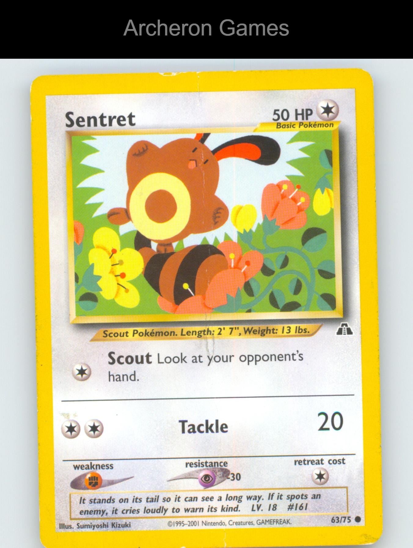 Pokemon Card Sentret N2 63/75 C Neo Discovery Unlimited