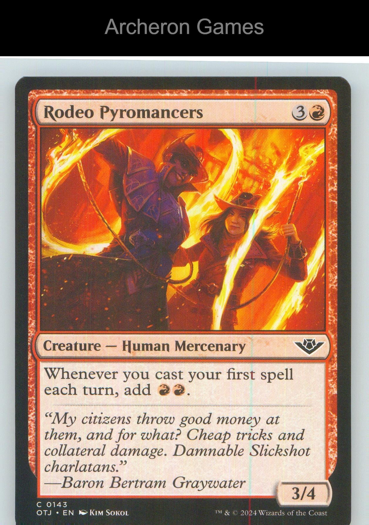 Rodeo Pyromancers OTJ 143 C MTG Card NM/EX+