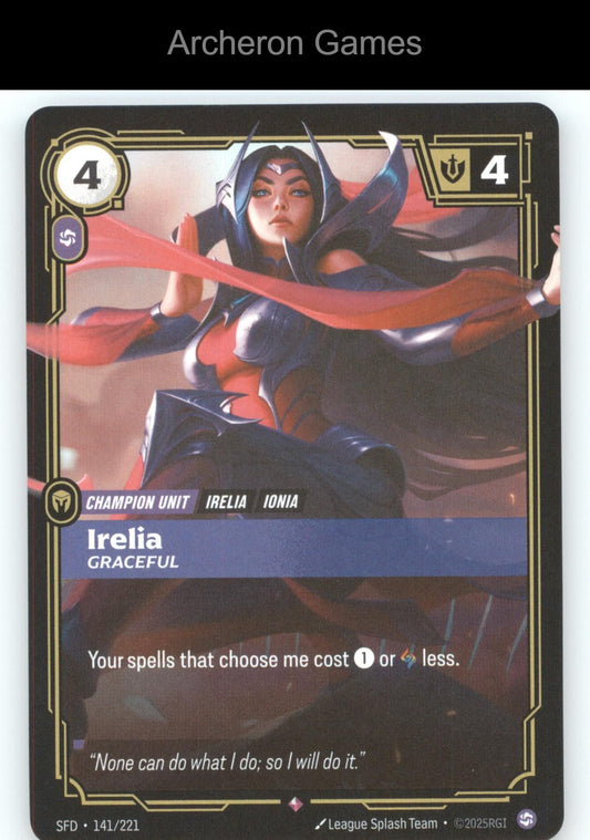 Irelia - Graceful SFD 141/221 R  Card Spiritforged