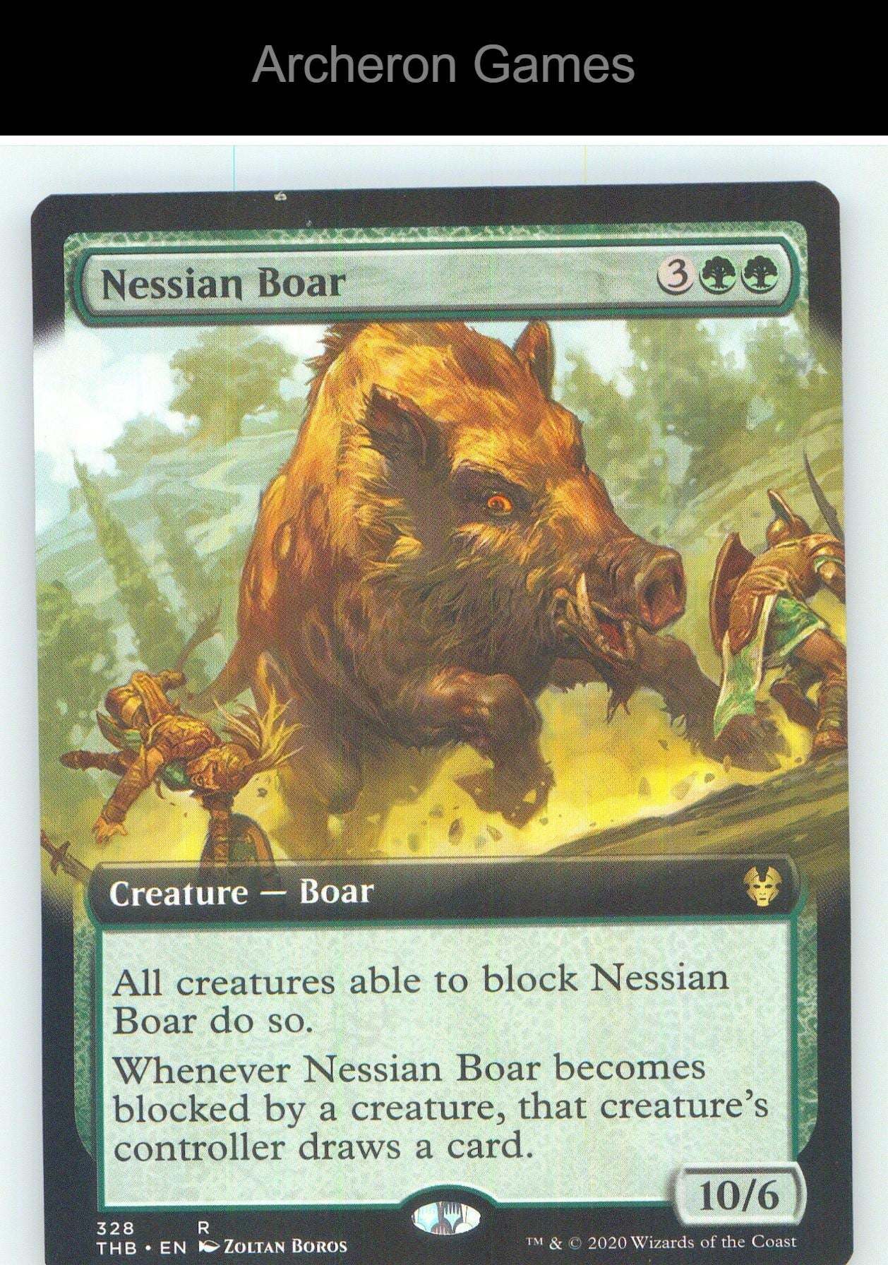 Nessian Boar (Extended Art) THB 328 R MTG Card NM/EX+