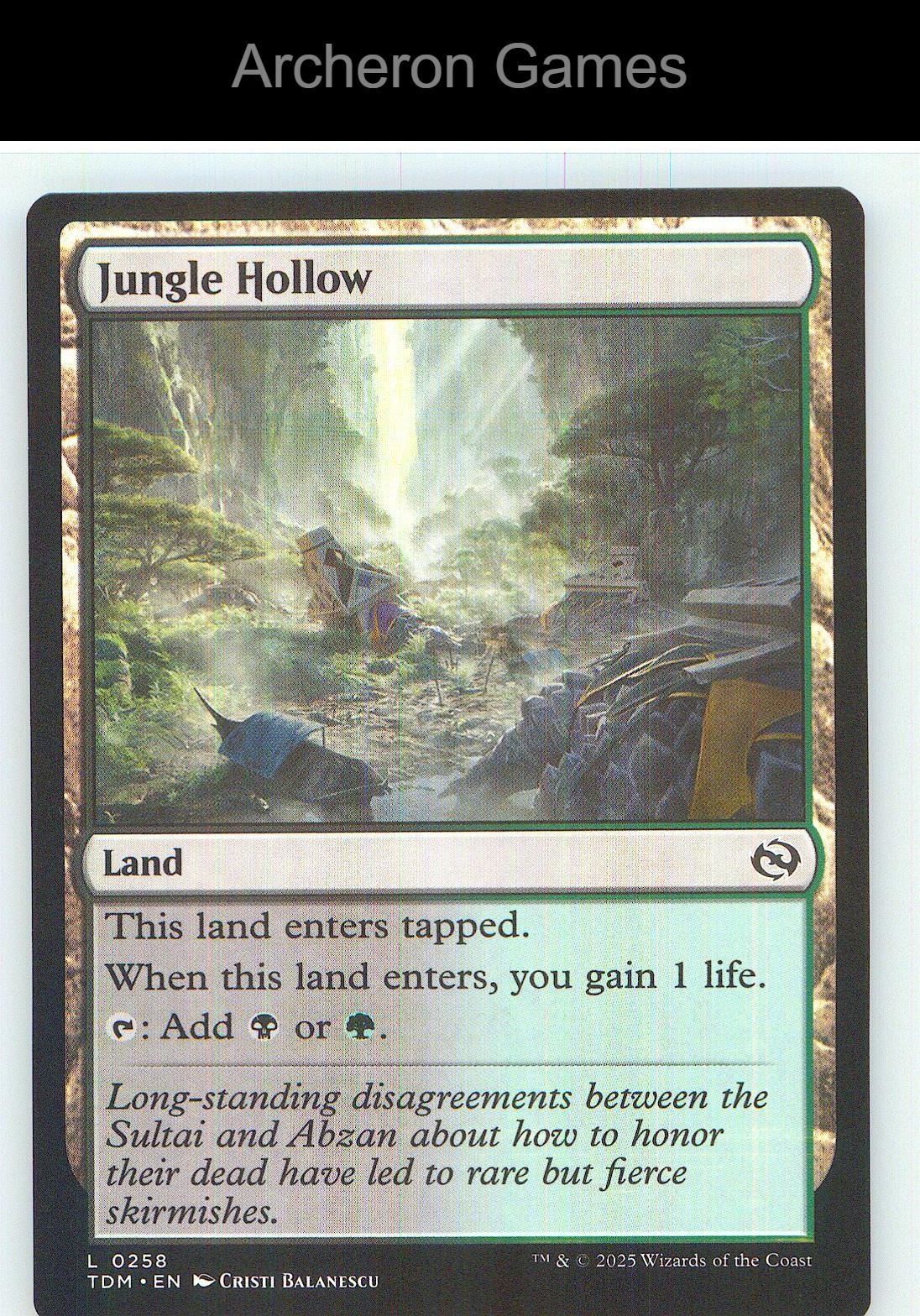 Jungle Hollow TDM 258 Land MTG Card NM/EX+