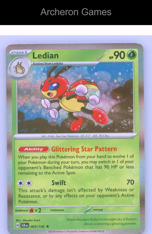 Pokemon Card Ledian SCR 3/142 R Stellar Crown Reverse Holo