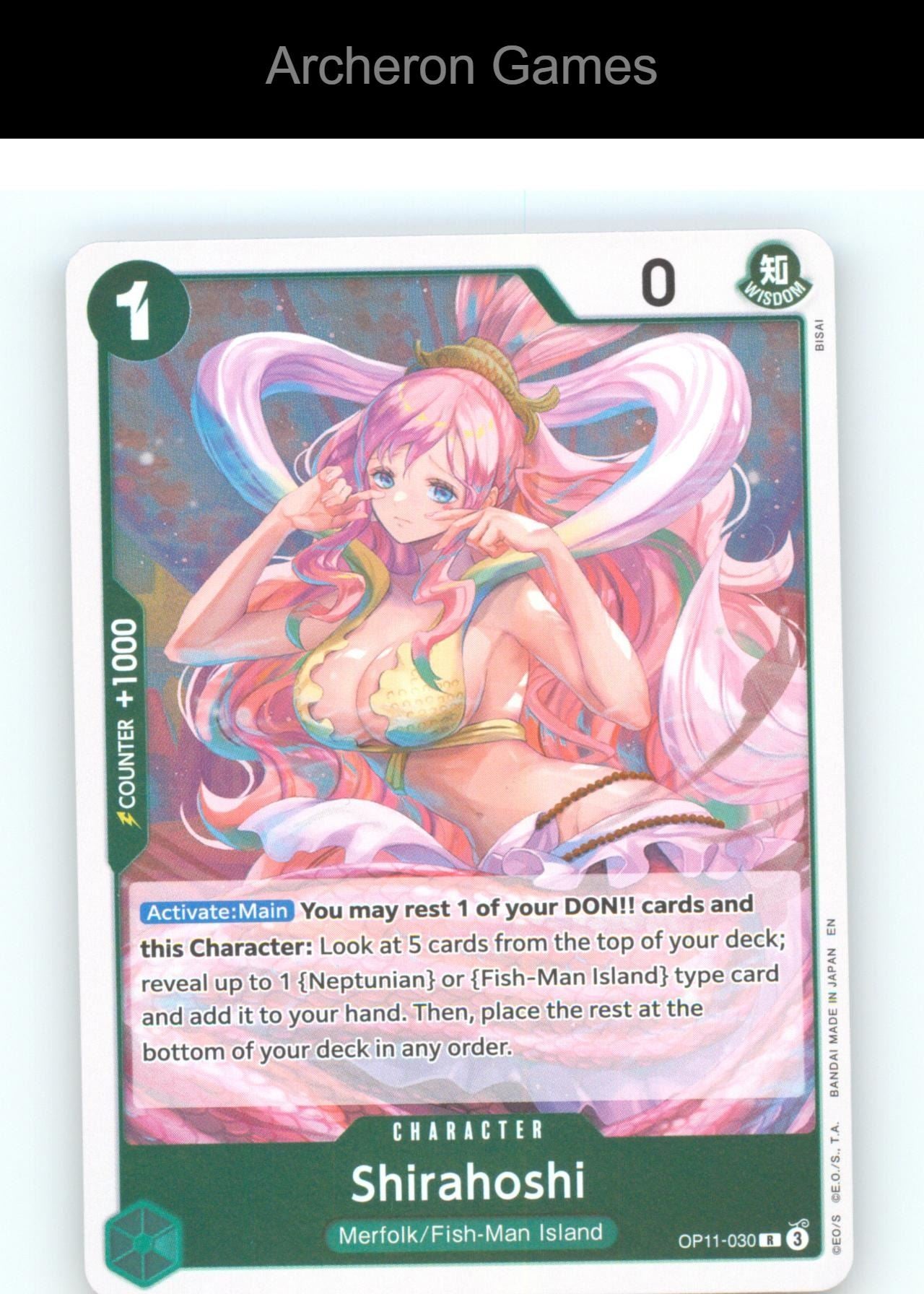 Shirahoshi (030) OP11-030 R One Piece Card NM/EX+ Foil