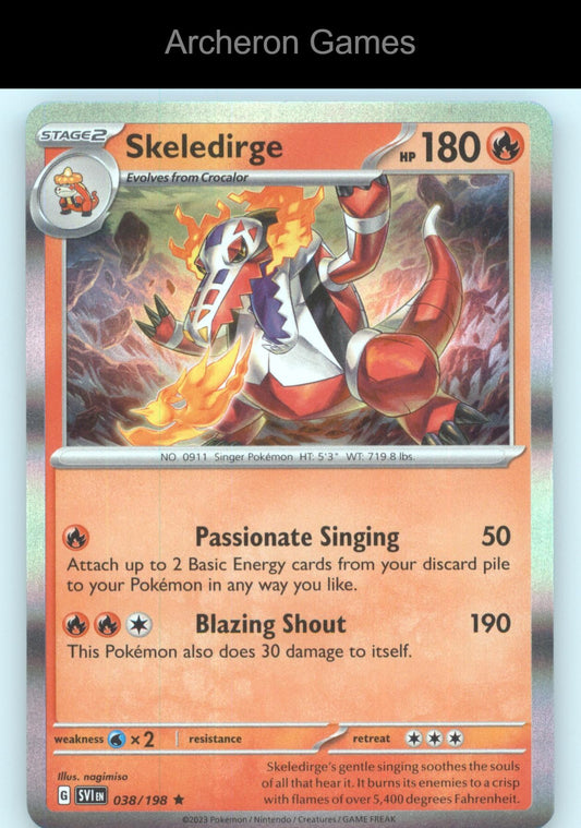 Pokemon Card Skeledirge SVI 038/198 R Scarlet & Violet Holo