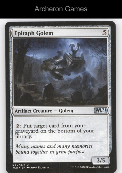 Epitaph Golem 230 UC MTG Card Core Set 2021