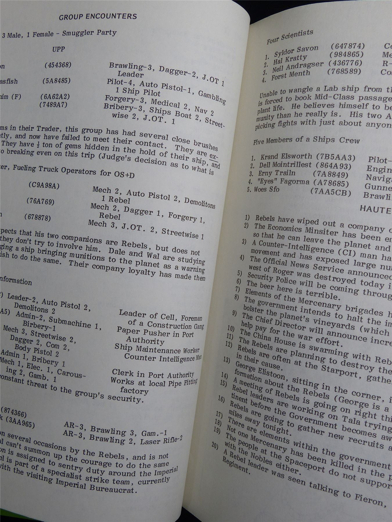 Tancred: Science-Fiction Adventure: Judges Guild Traveller Companion - Roleplay Booklet #NJ