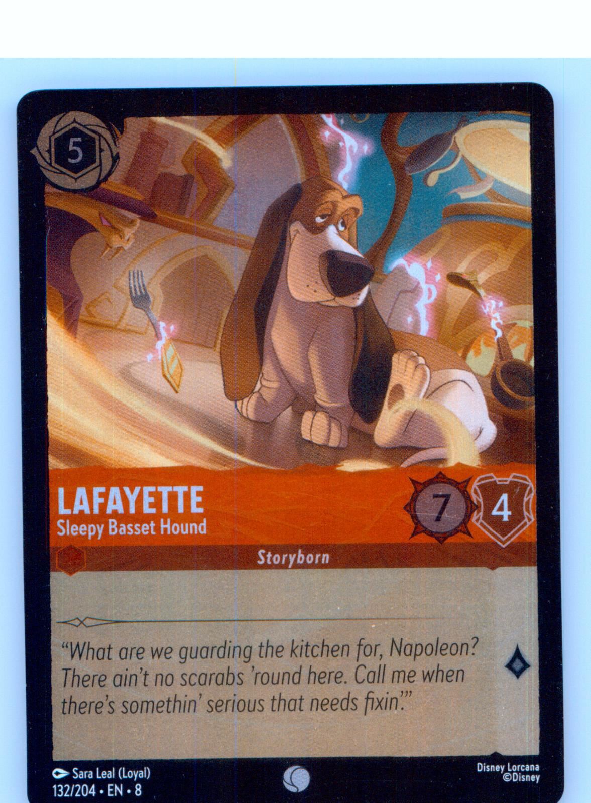 Lafayette - Sleepy Basset Hound 132/204 Reign of Jafar Lorcana Cold Foil NM/M