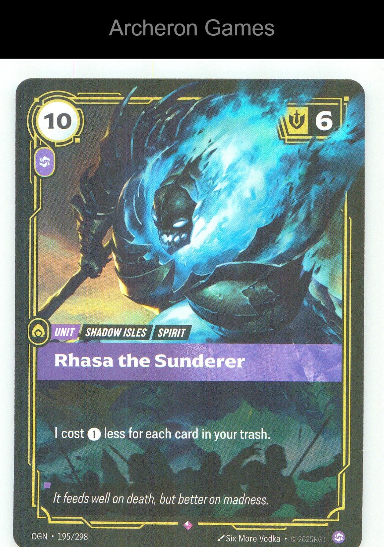 Rhasa the Sunderer OGN 195/298 R Origins Riftbound Card Foil