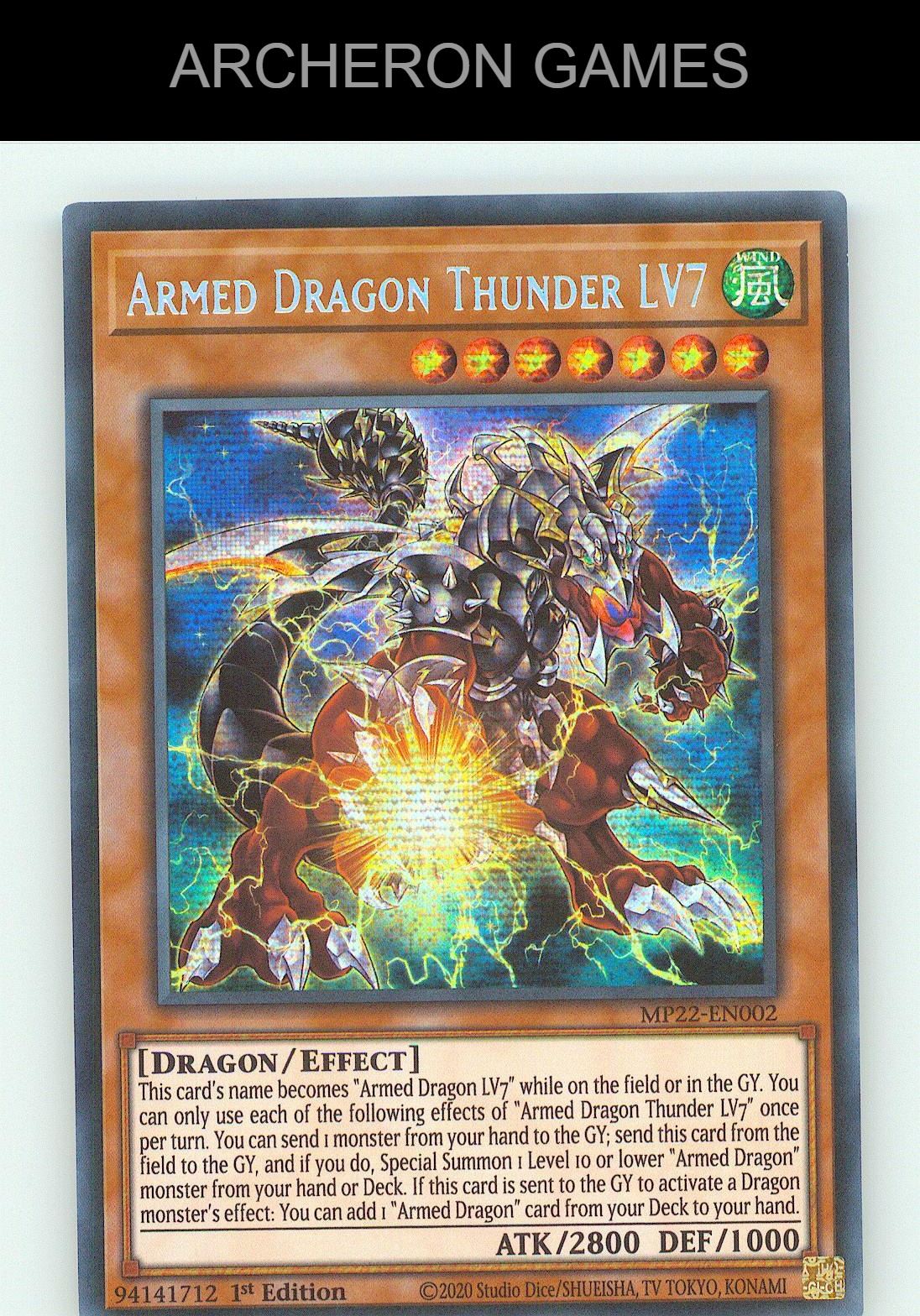 Armed Dragon Thunder LV7 SEC YUGIOH Card