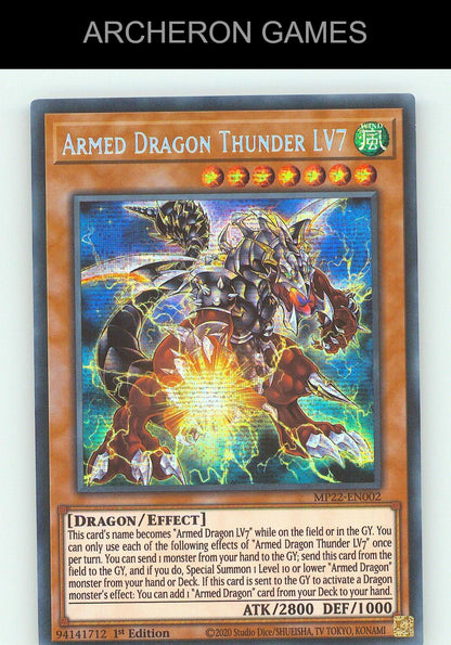 Armed Dragon Thunder LV7 SEC YUGIOH Card