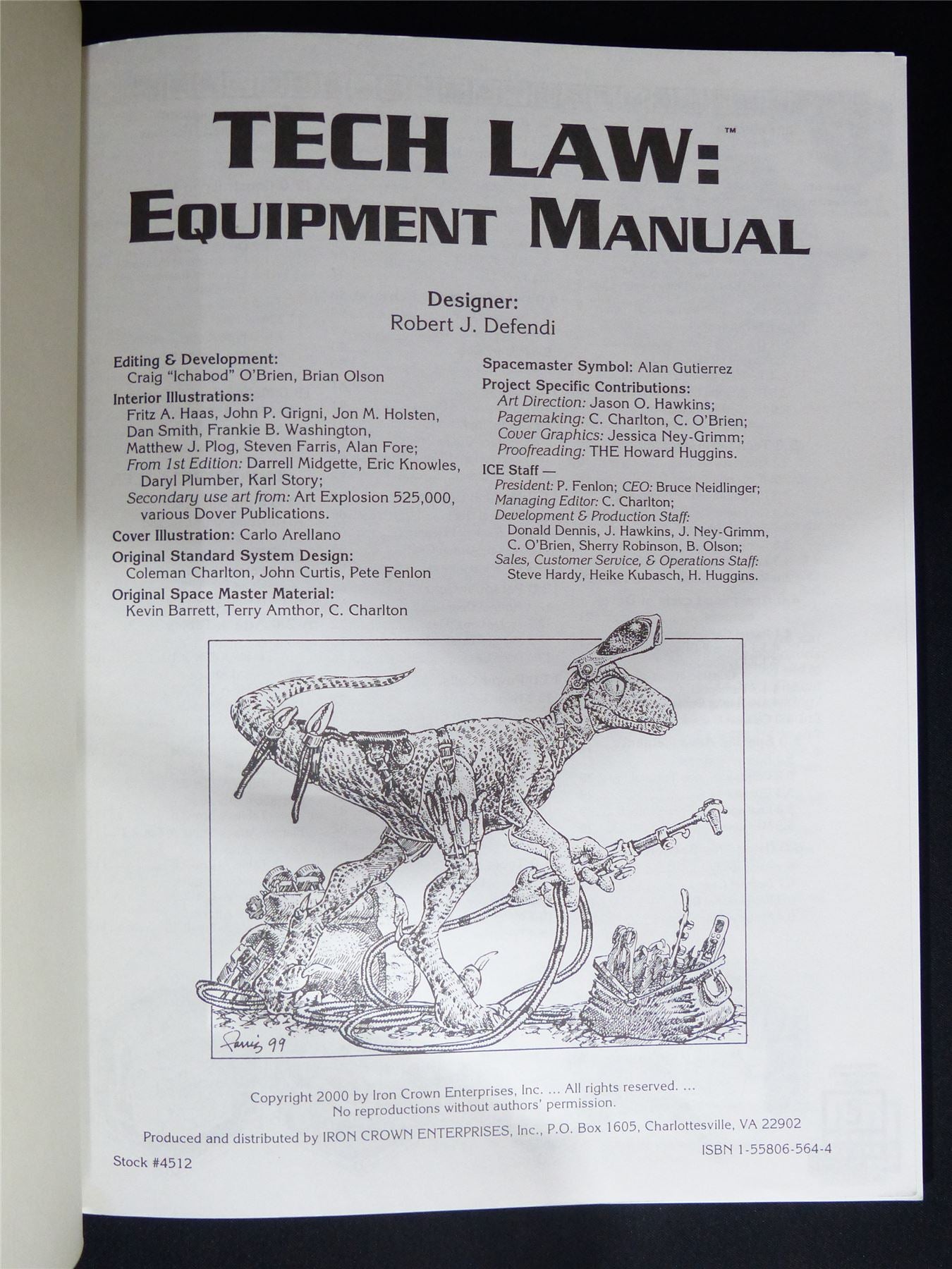 Spacemaster: Tech Law Equipment Manual - Roleplay Softback #1WN