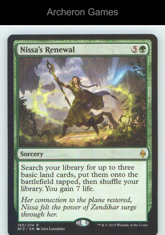 Nissa's Renewal BFZ 180 R MTG Card NM/EX+