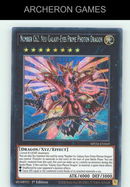 Number C62: Neo Galaxy-Eyes Prime Photon Dragon SEC YUGIOH Card