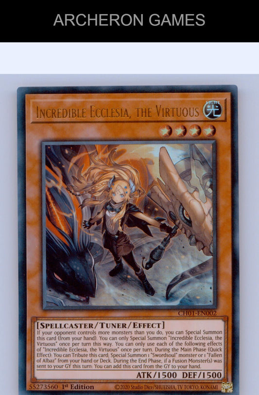 Incredible Ecclesia, the Virtuous Ultra Rare YUGIOH Card 1st Edition