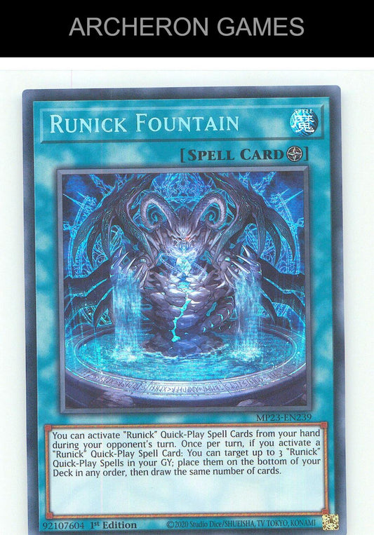 Runick Fountain Prismatic Secret Rare YUGIOH Card 1st Edition