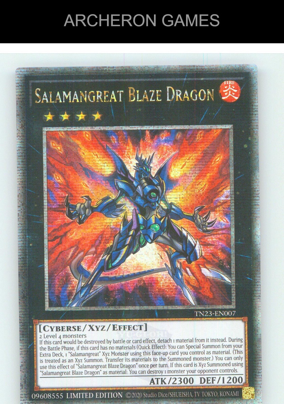 Salamangreat Blaze Dragon (Quarter Century Secret Rare) YUGIOH Card Limited
