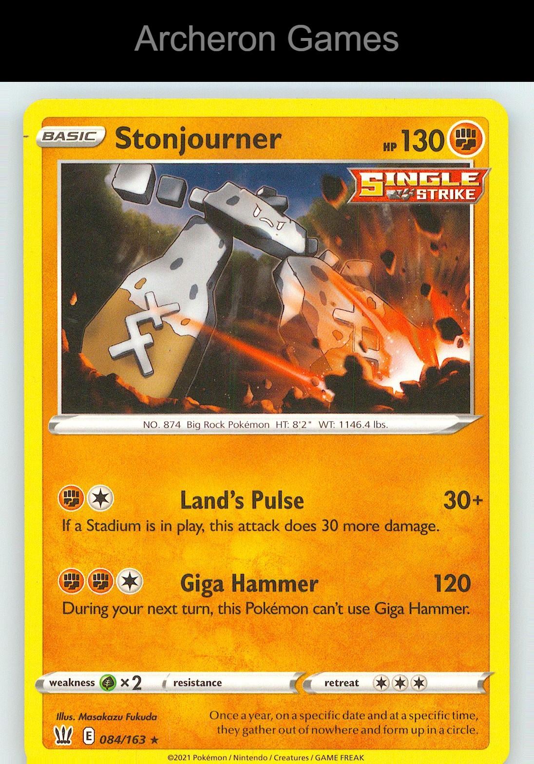 Pokemon Card Stonjourner BST 084/163 R Battle Styles
