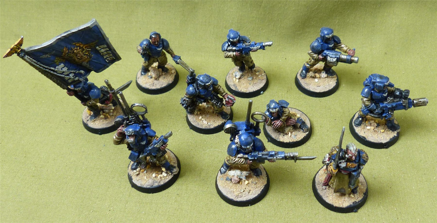 Cadian Shock Troops with Classic Metal Command Squad painted - Astra Militarum - Warhammer 40K #2Y1