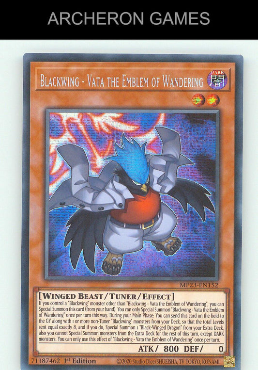Blackwing - Vata the Emblem of Wandering SEC YUGIOH Card