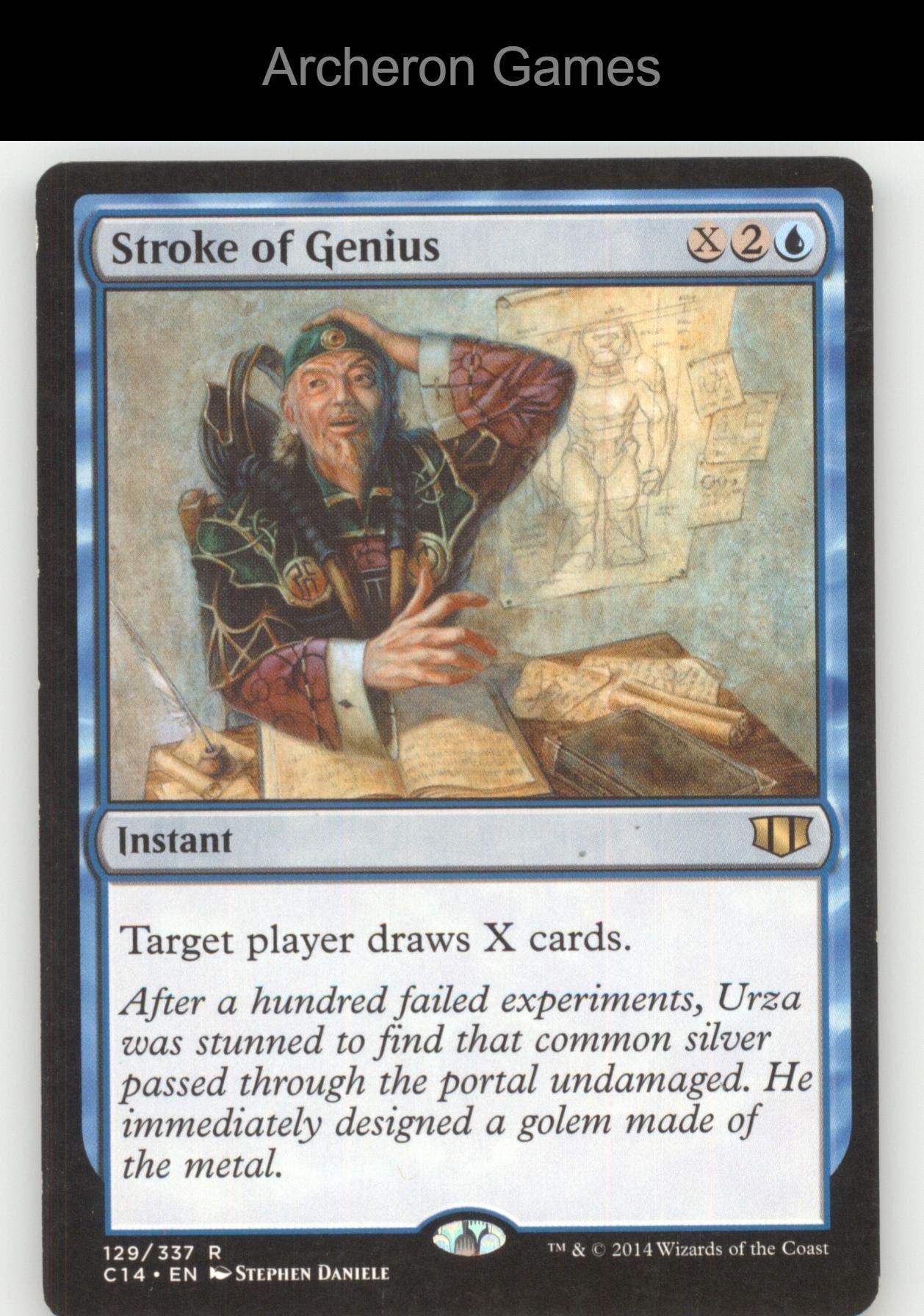 Stroke of Genius 129 R MTG Card Commander 2014