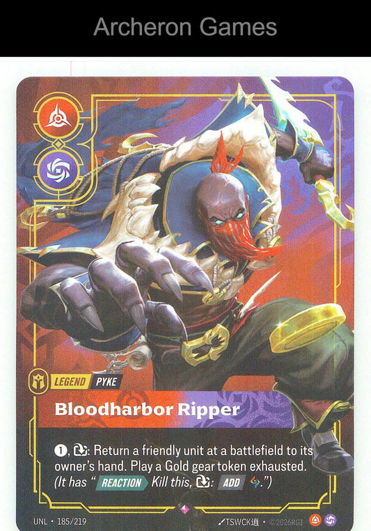 Pyke - Bloodharbor Ripper UNL 185/219 R Unleashed Riftbound Card