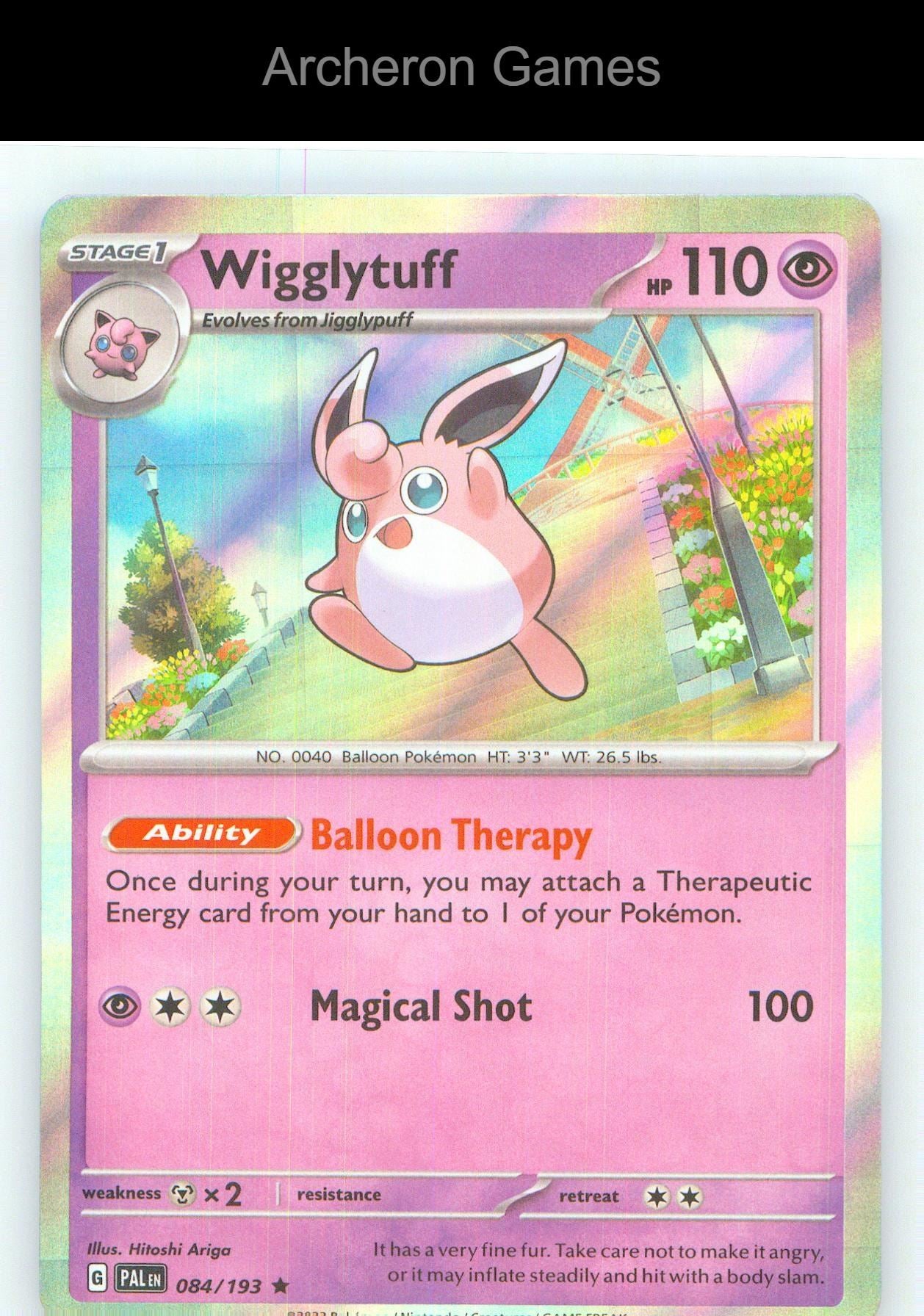 Pokemon Card Wigglytuff PAL 084/193 R Paldea Evolved Holo