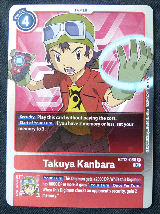 Takuya Kanbara BT12-088 R Foil - Digimon Card #17E