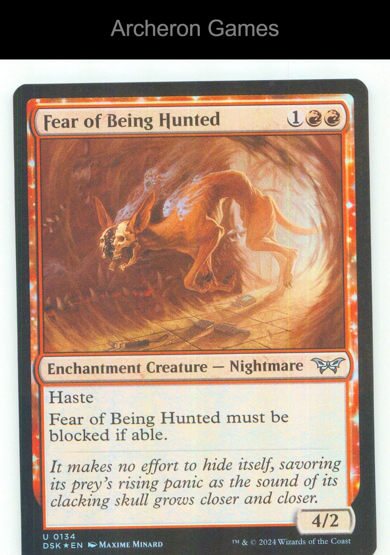 Fear of Being Hunted DSK 134 UC MTG Card NM/EX+ Foil