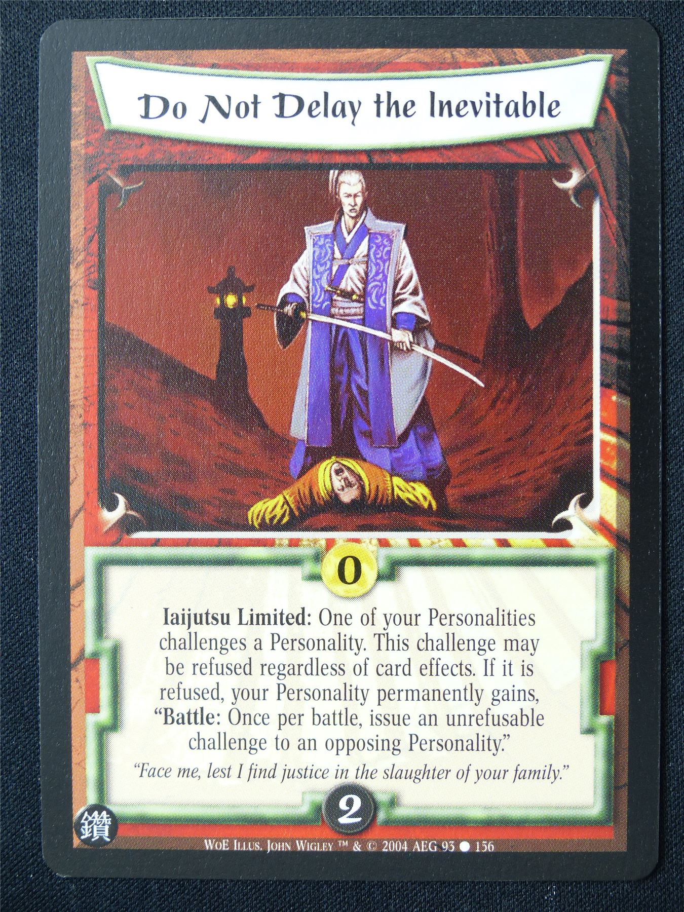 Do Not Delay the Inevitable - WoE - Legend of the Five Rings L5R Card #XH