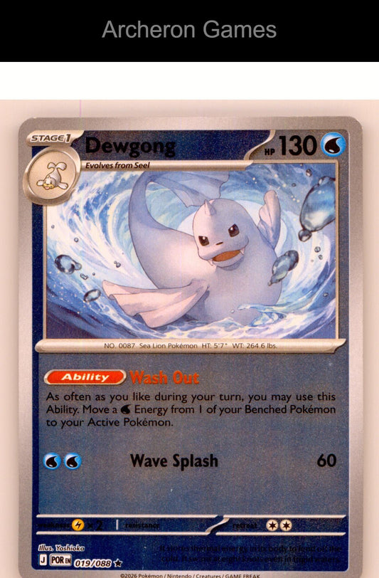 Pokemon Card Dewgong ME03 019/088 R Perfect Order Reverse Holo