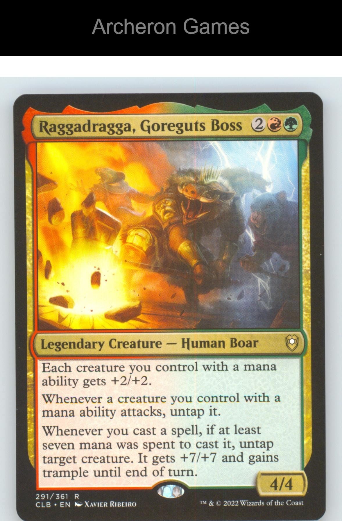 Raggadragga, Goreguts Boss CLB 291 R MTG Card NM/EX+