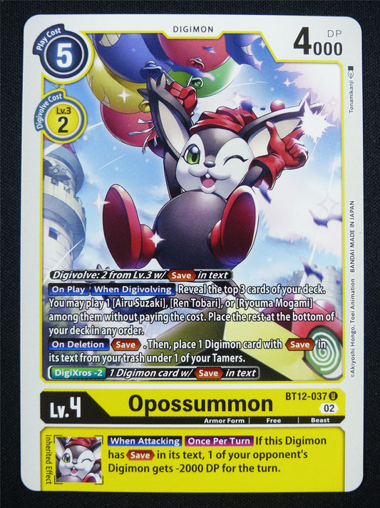 Opossumon BT12-037 U - Digimon Card #LM