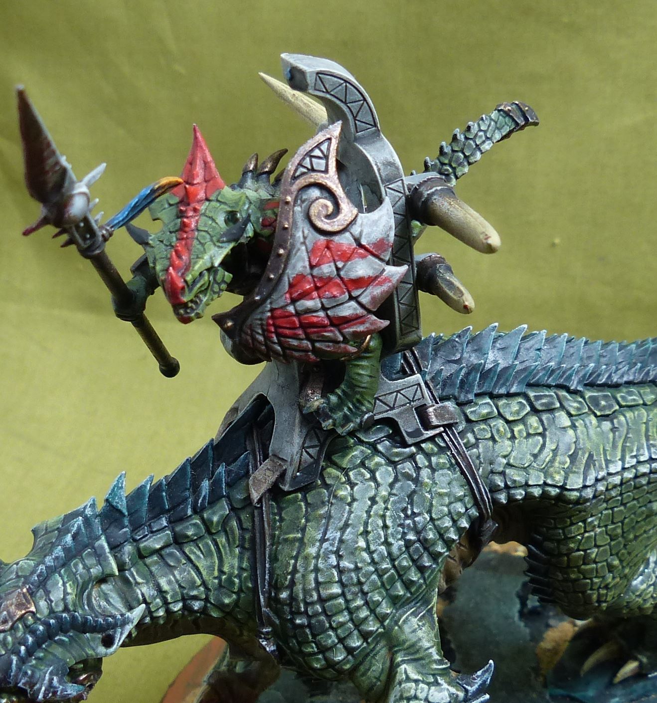 Saurus Scar-Veteran on Carnosaur painted - Seraphon - Warhammer Aos #2LZ