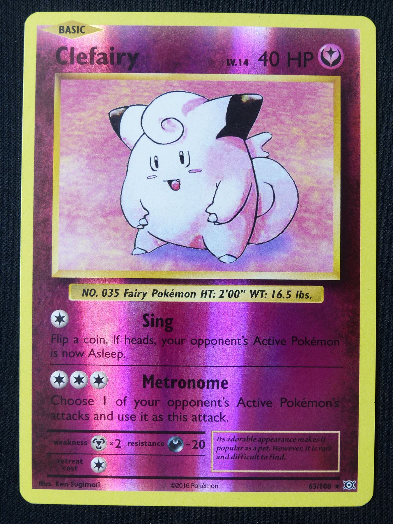 Clefairy 63/108 Reverse Holo XY Evolutions - Pokemon Card #1F7