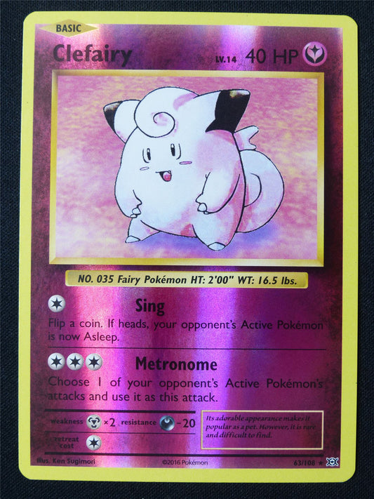 Clefairy 63/108 Reverse Holo XY Evolutions - Pokemon Card #1F7