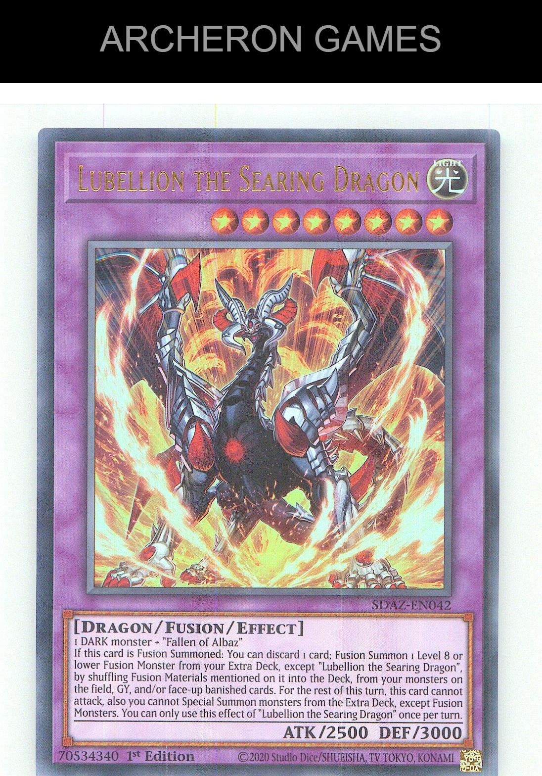 Lubellion the Searing Dragon Ultra Rare YUGIOH Card 1st Edition