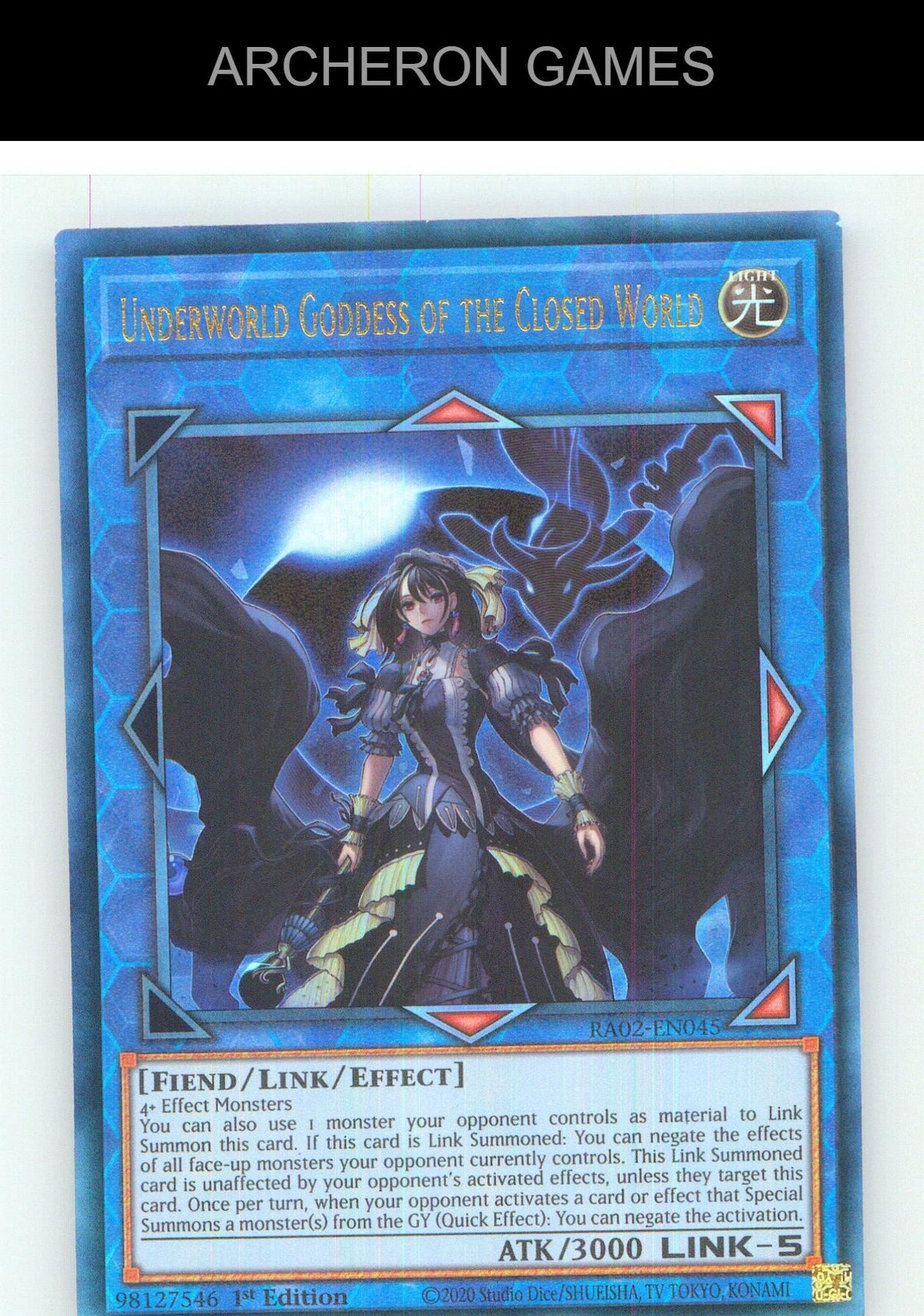 Underworld Goddess of the Closed World (PCR) YUGIOH Card 1st Edition