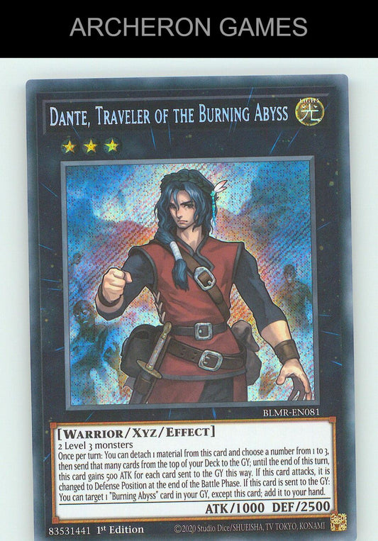 Dante, Traveler of the Burning Abyss SEC YUGIOH Card