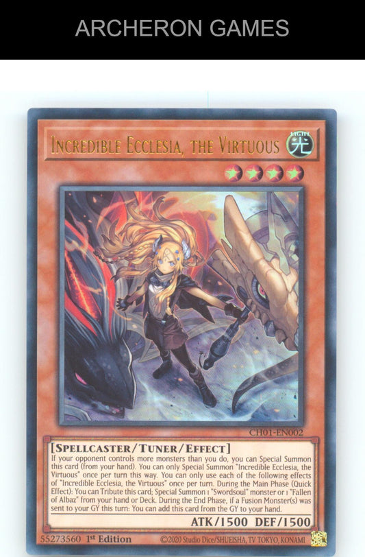 Incredible Ecclesia, the Virtuous Ultra Rare YUGIOH Card 1st Edition